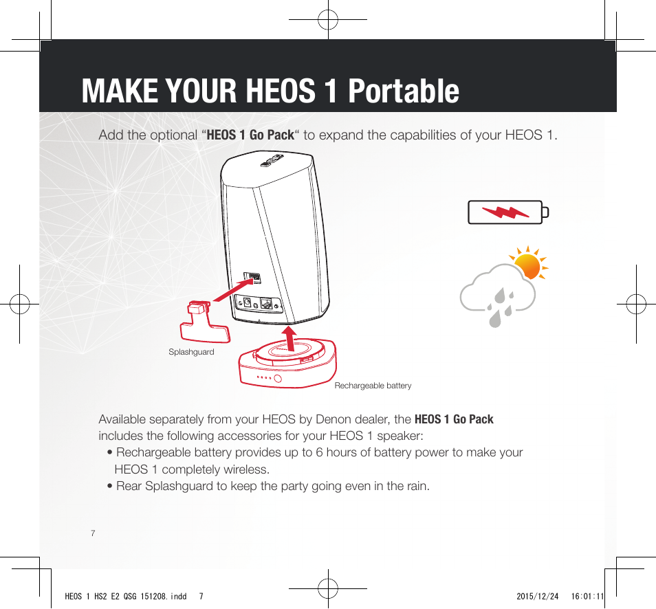 Make your heos 1 portable | Denon HEOS 1 HS2 User Manual | Page 8 / 13