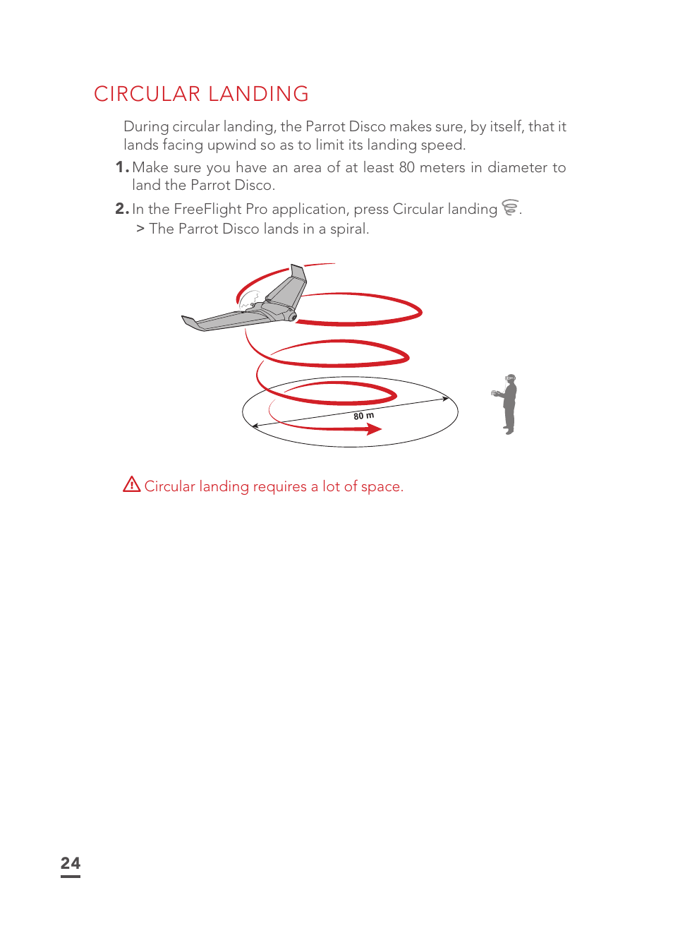 Circular landing | Parrot Disco FPV User Manual | Page 21 / 32