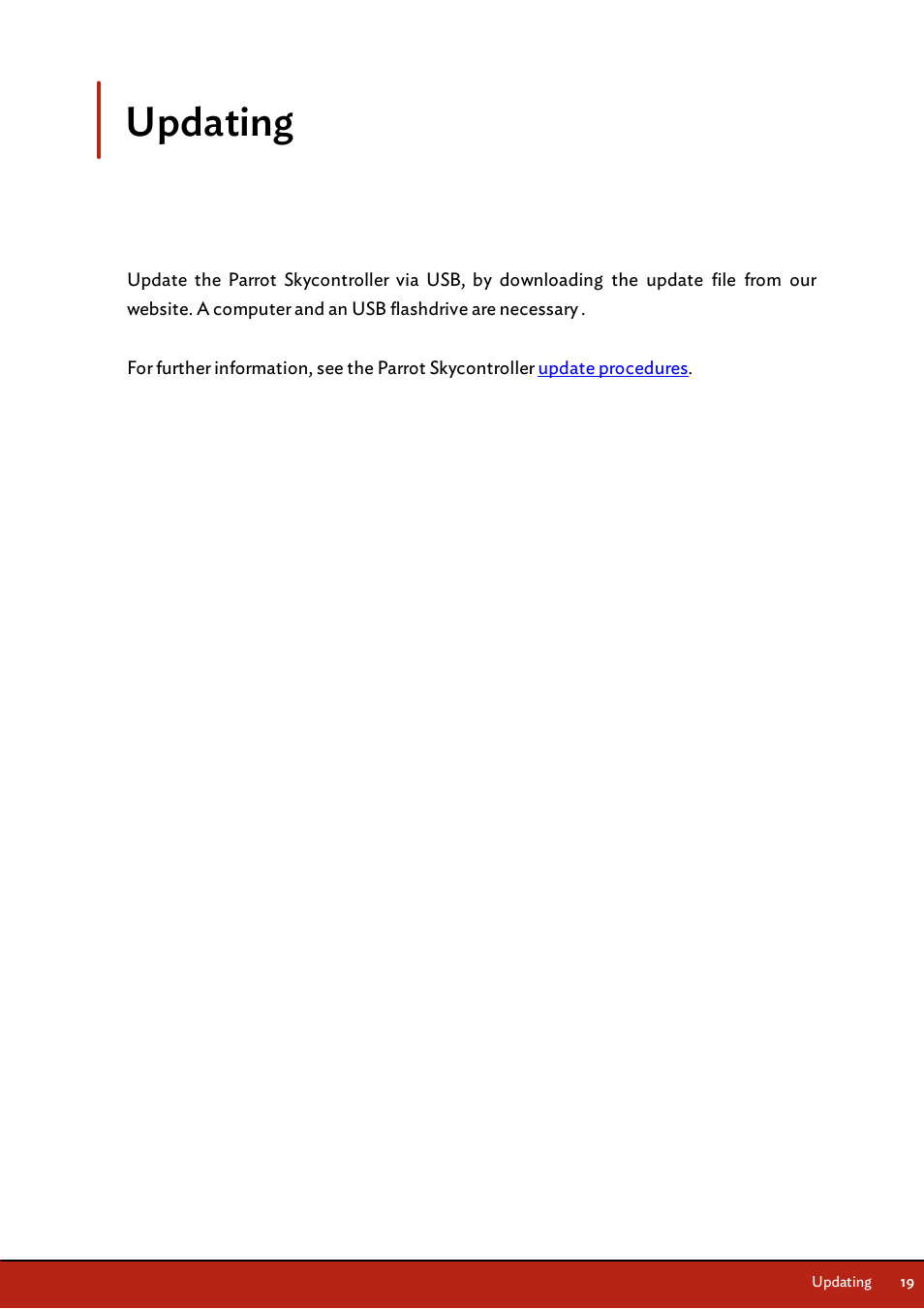 Updating | Parrot Skycontroller User Manual | Page 19 / 23