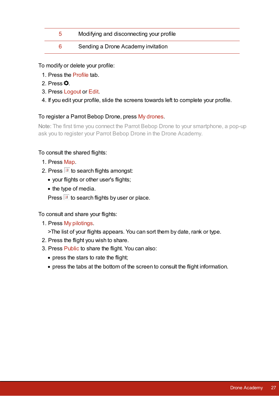 Parrot Bebop Drone User Manual | Page 27 / 33