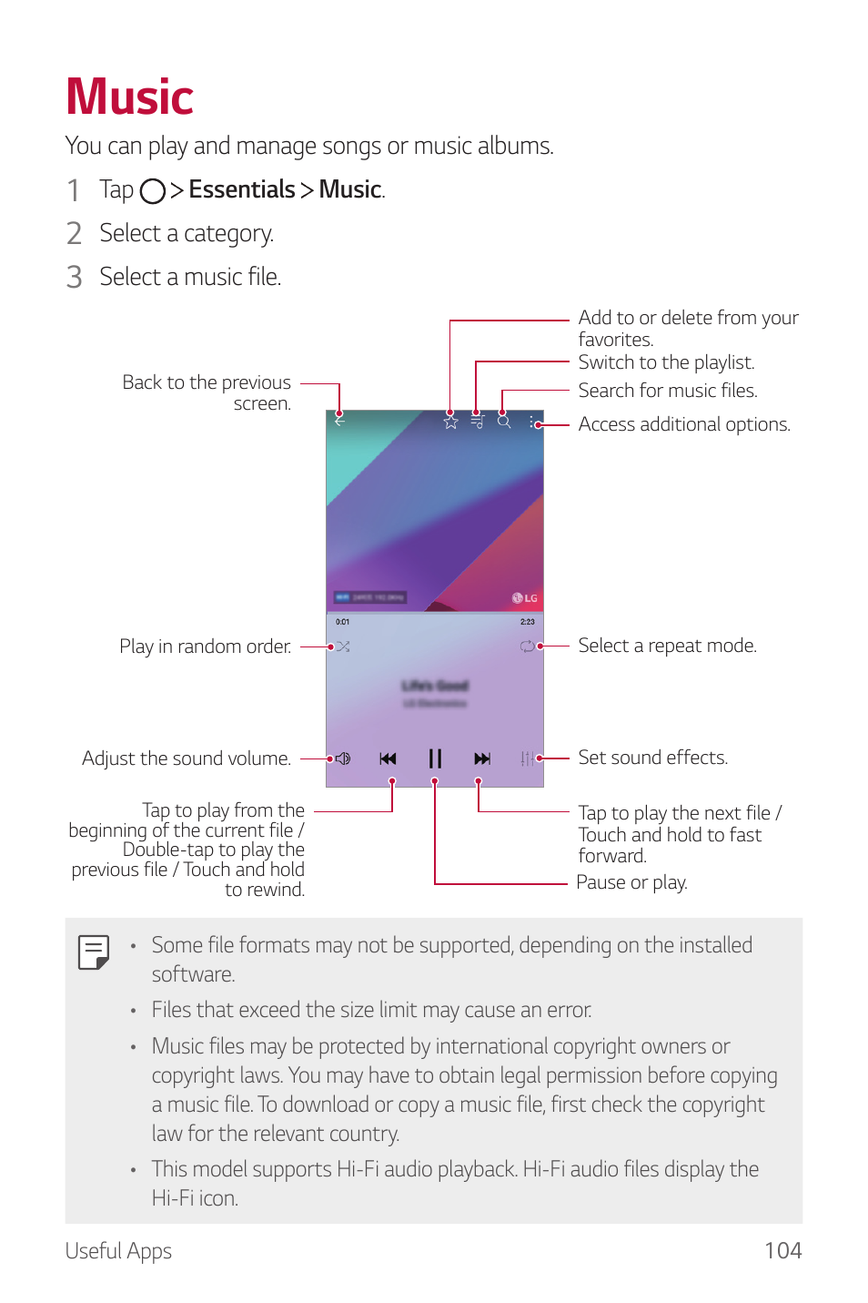 Music | LG G6 H872 User Manual | Page 105 / 183