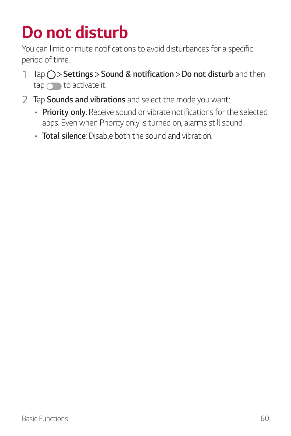 Do not disturb | LG G6 H872 User Manual | Page 61 / 183