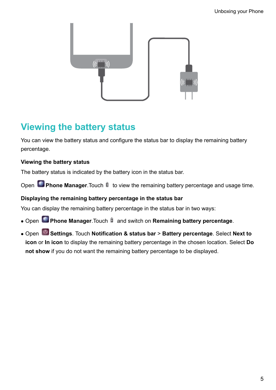 Viewing the battery status | Huawei P10 User Manual | Page 11 / 158