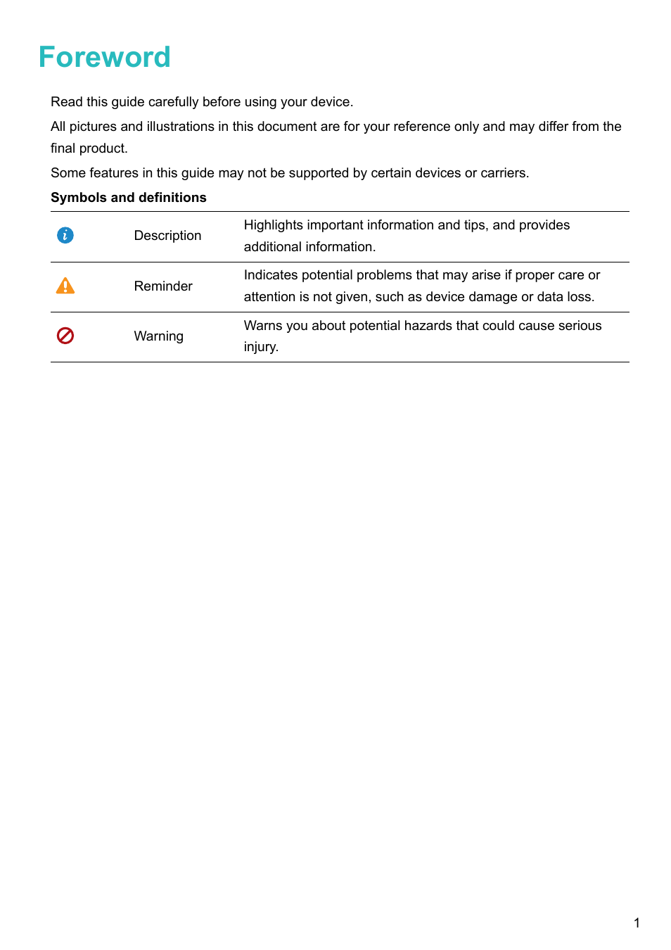 Foreword | Huawei P10 User Manual | Page 7 / 158