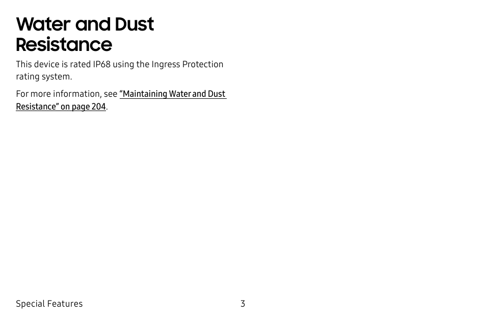 Water and dust resistance | Samsung Galaxy S8 User Manual | Page 10 / 213