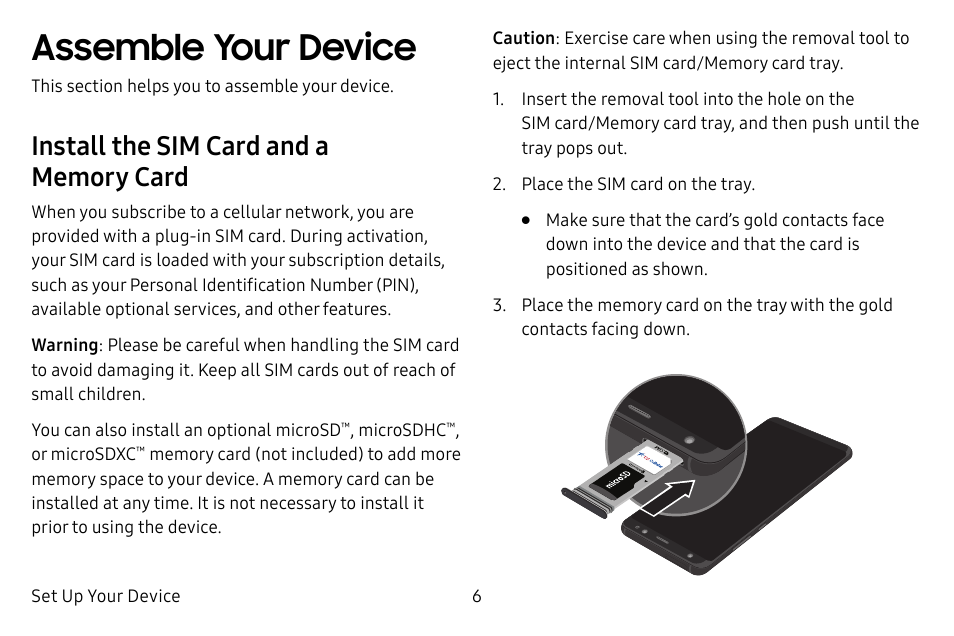 Assemble your device | Samsung Galaxy S8 User Manual | Page 13 / 213