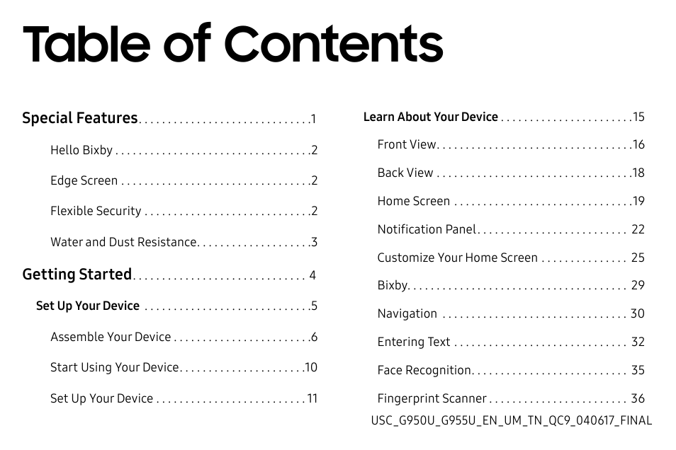 Samsung Galaxy S8 User Manual | Page 2 / 213