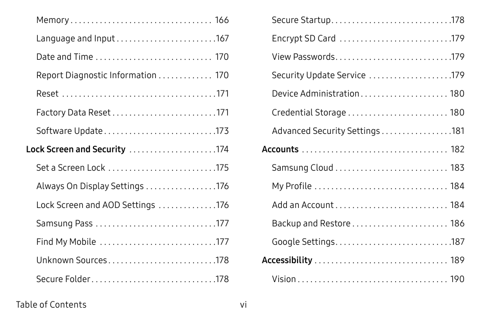 Samsung Galaxy S8 User Manual | Page 6 / 213