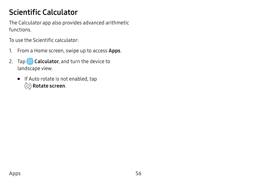 Scientific calculator | Samsung Galaxy S8 User Manual | Page 63 / 213