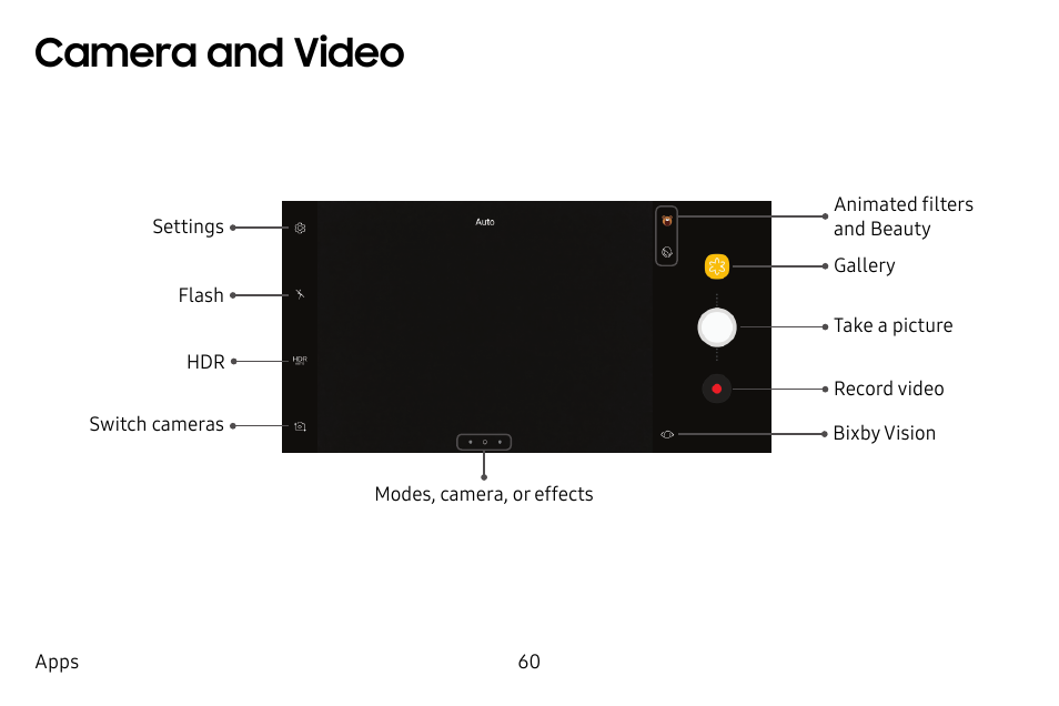 Camera and video | Samsung Galaxy S8 User Manual | Page 67 / 213