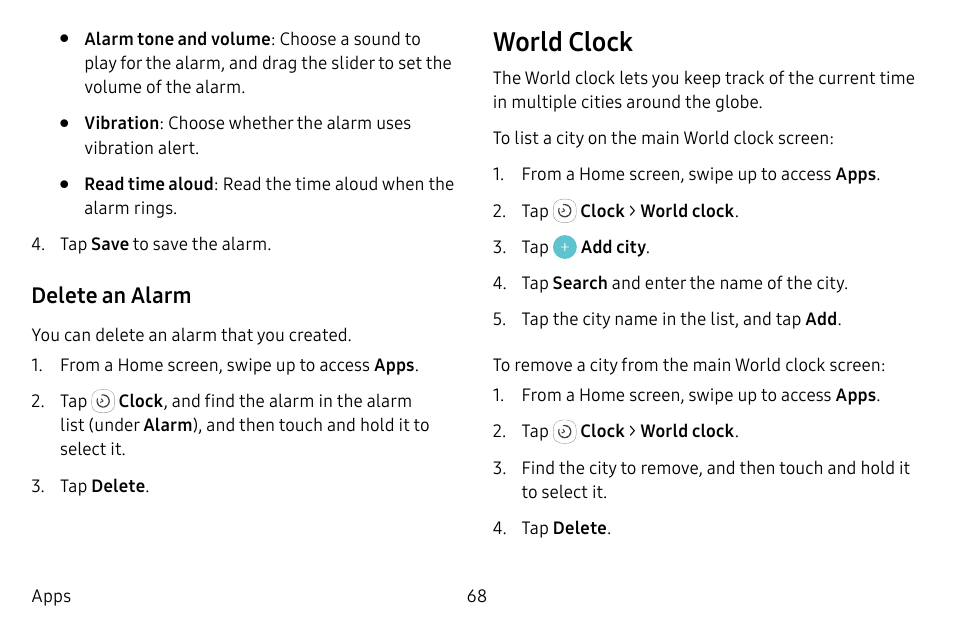 World clock | Samsung Galaxy S8 User Manual | Page 75 / 213