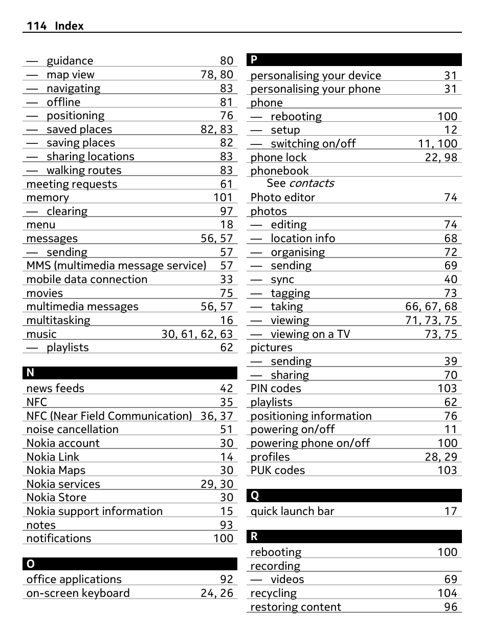 Nokia 9 User Manual | Page 114 / 116