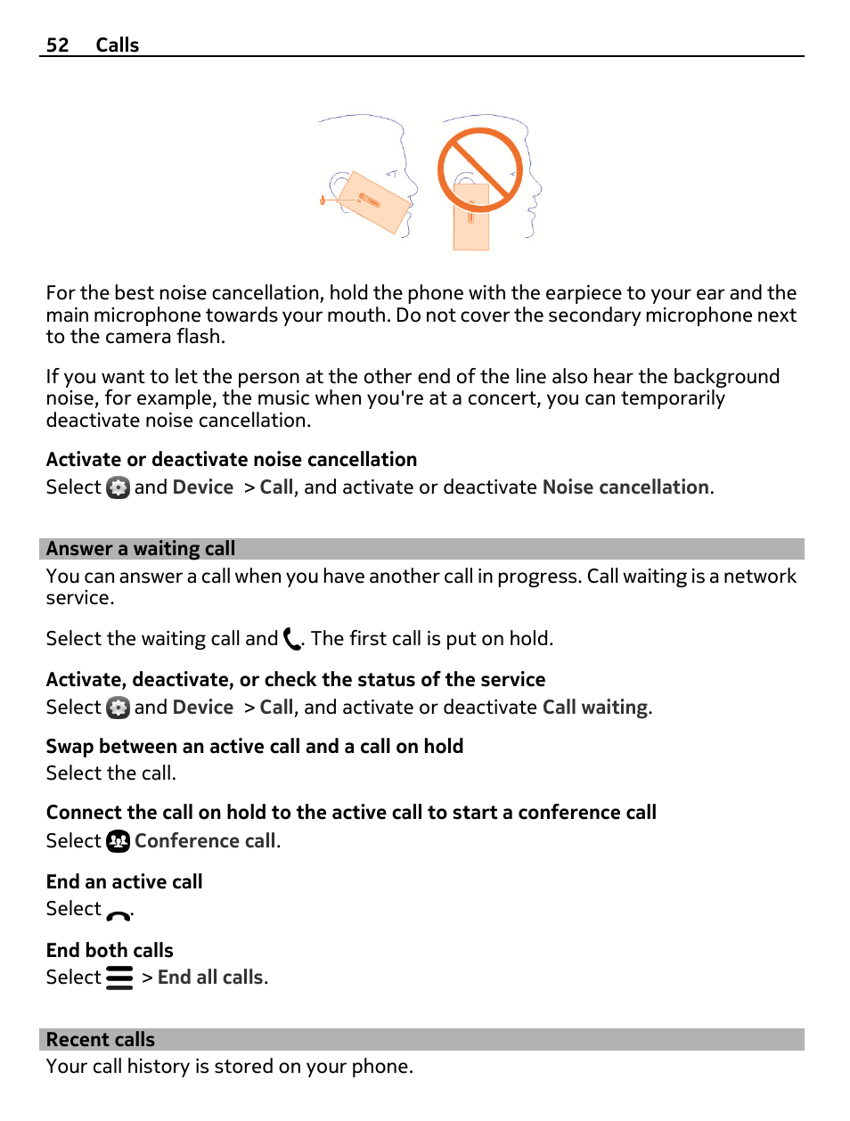 Answer a waiting call, Recent calls | Nokia 9 User Manual | Page 52 / 116