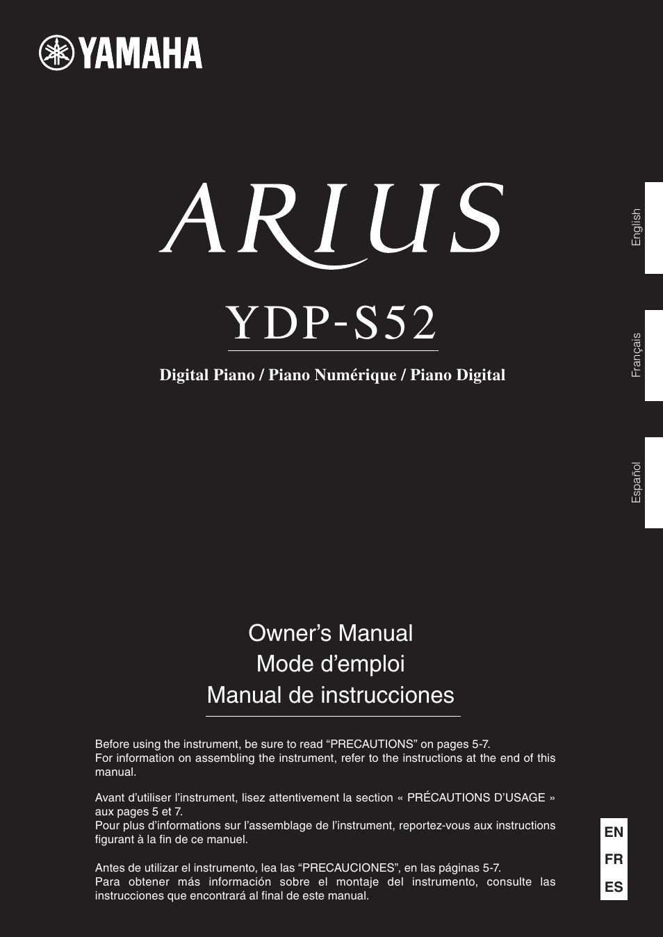 Yamaha YDP-S52 User Manual | 40 pages