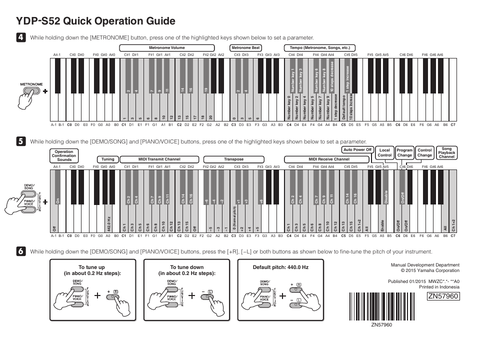 Ydp-s52 quick operation guide | Yamaha YDP-S52 User Manual | Page 2 / 2