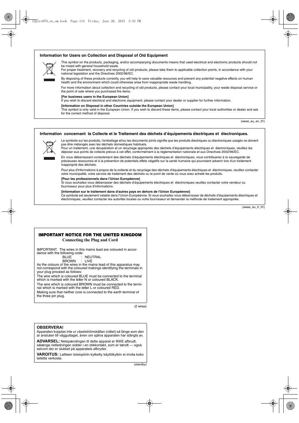 Yamaha PSR-S770 User Manual | Page 114 / 118