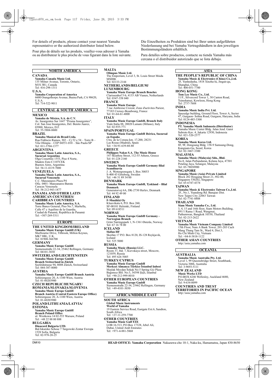 Yamaha PSR-S770 User Manual | Page 117 / 118