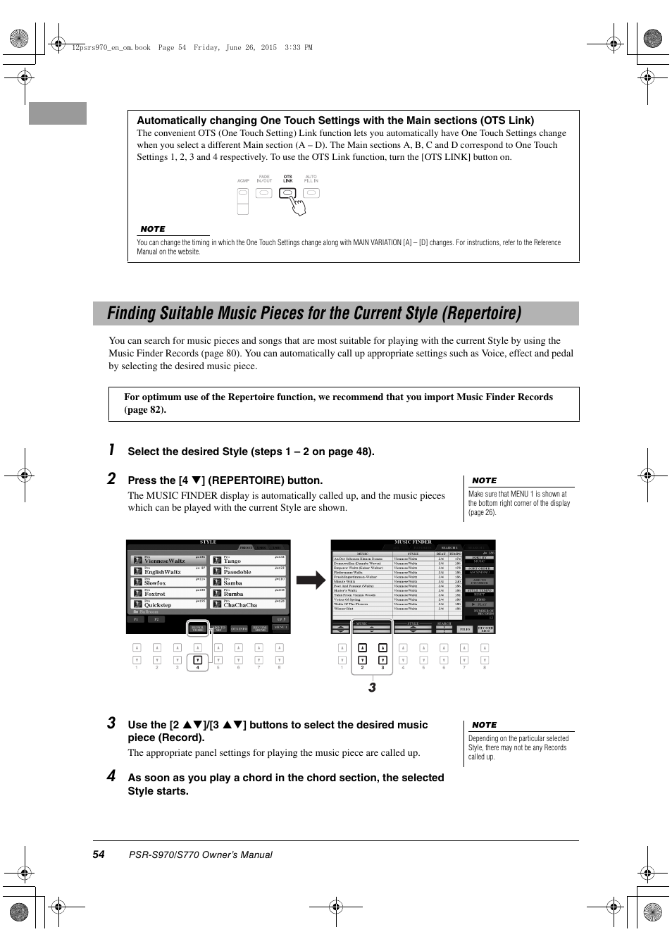 Yamaha PSR-S770 User Manual | Page 54 / 118