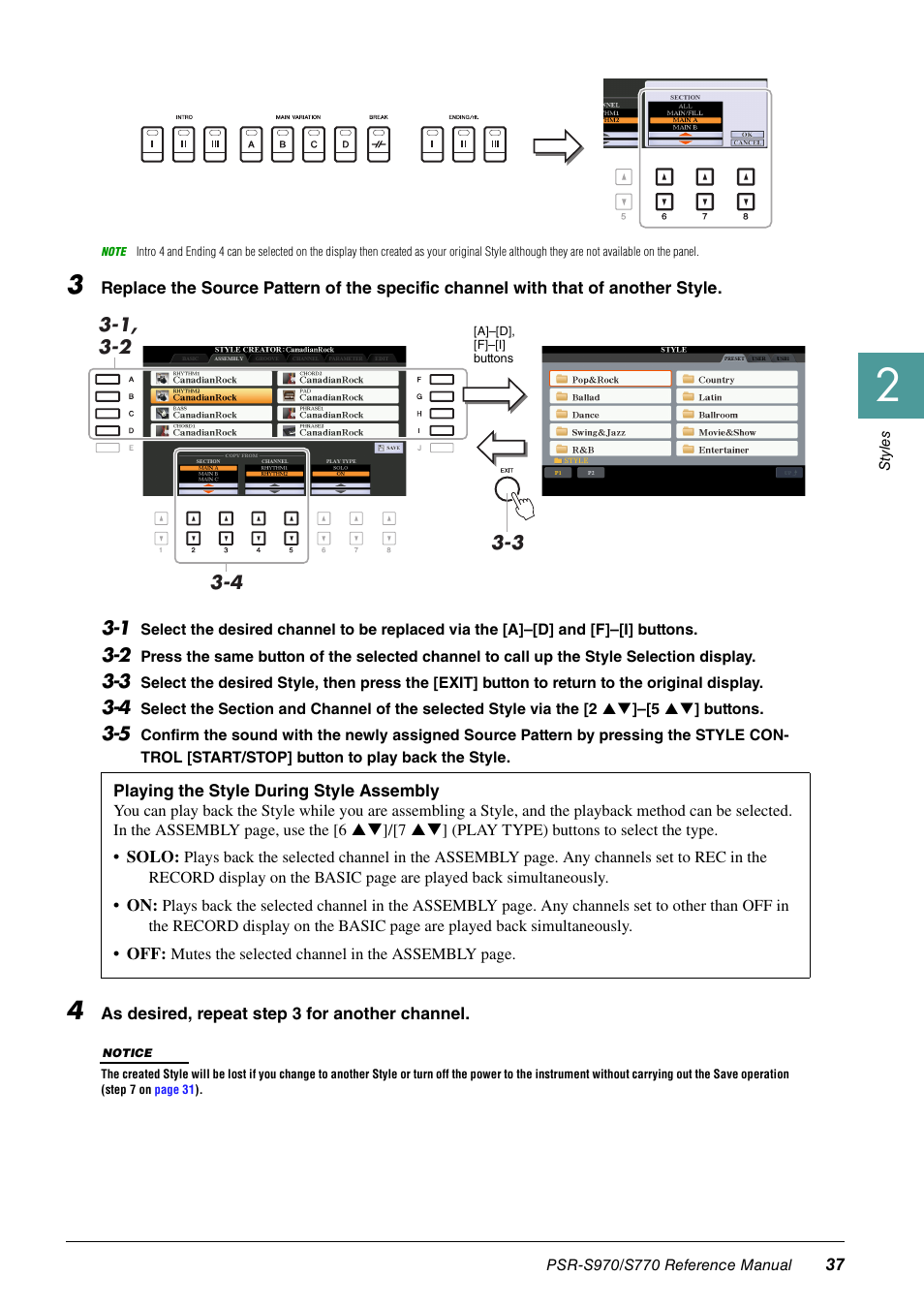 Yamaha PSR-S770 User Manual | Page 37 / 134