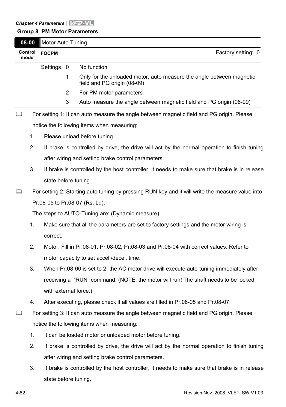 Delta Electronics Elevator Drive VFD-VL User Manual | Page 137 / 251