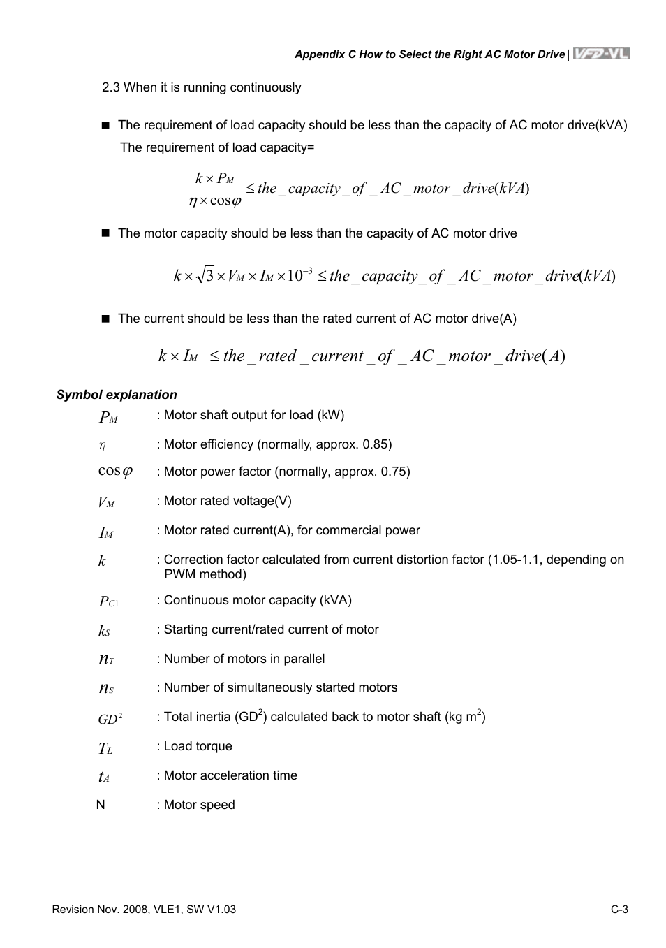A drive motor ac of current rated the i k | Delta Electronics Elevator Drive VFD-VL User Manual | Page 246 / 251