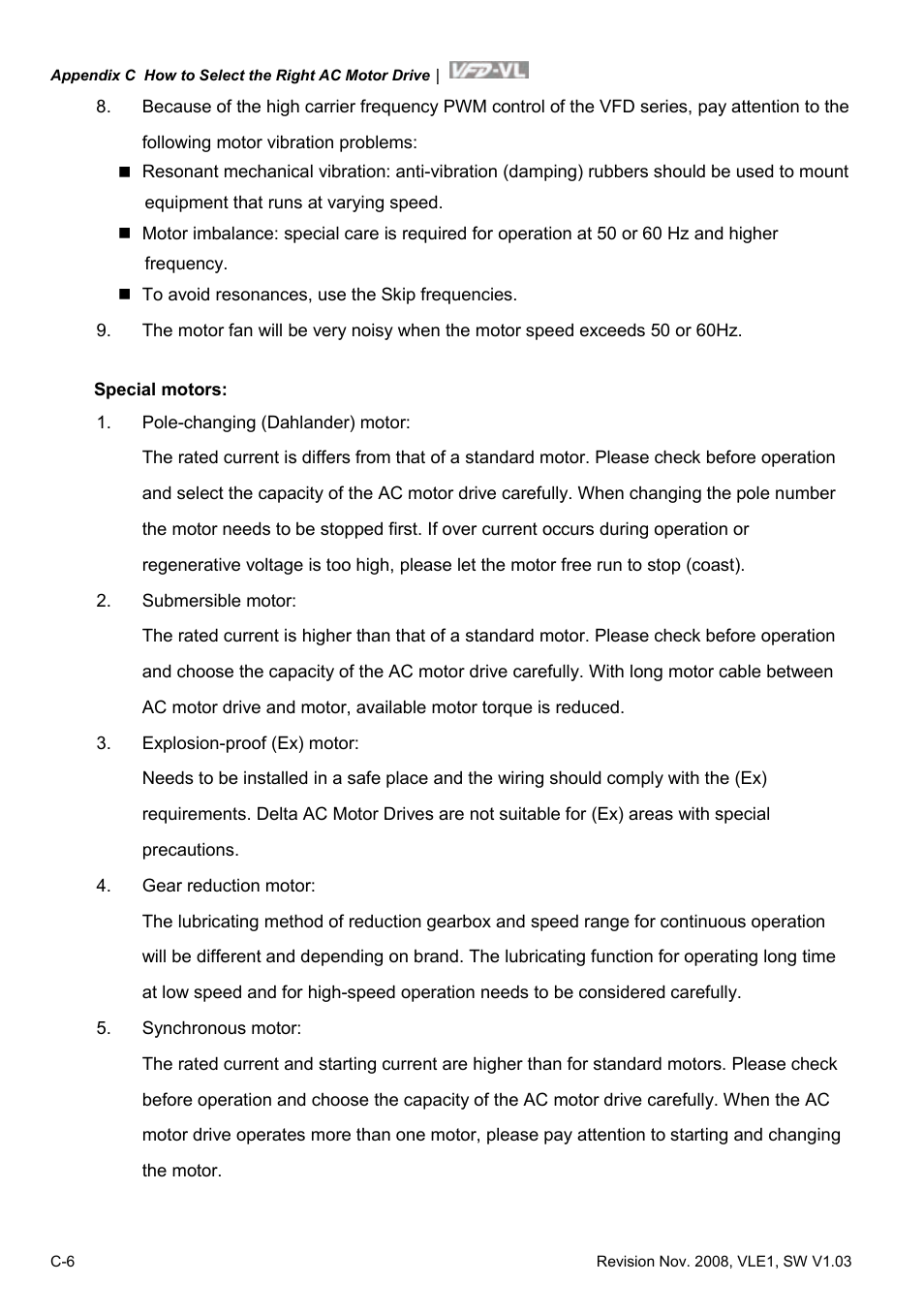 Delta Electronics Elevator Drive VFD-VL User Manual | Page 249 / 251