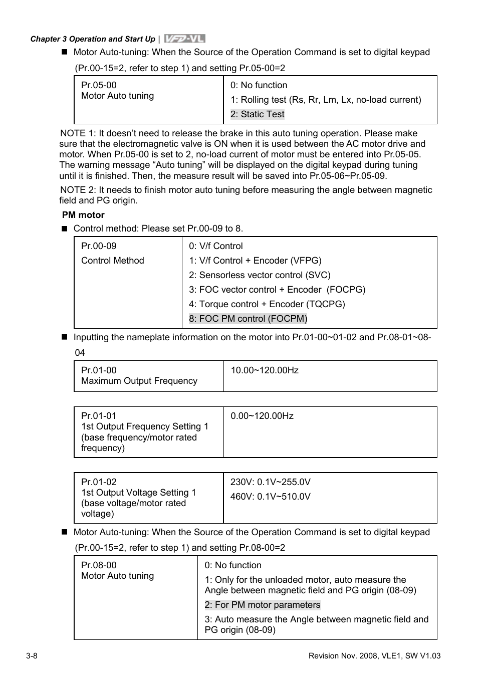 Delta Electronics Elevator Drive VFD-VL User Manual | Page 47 / 251