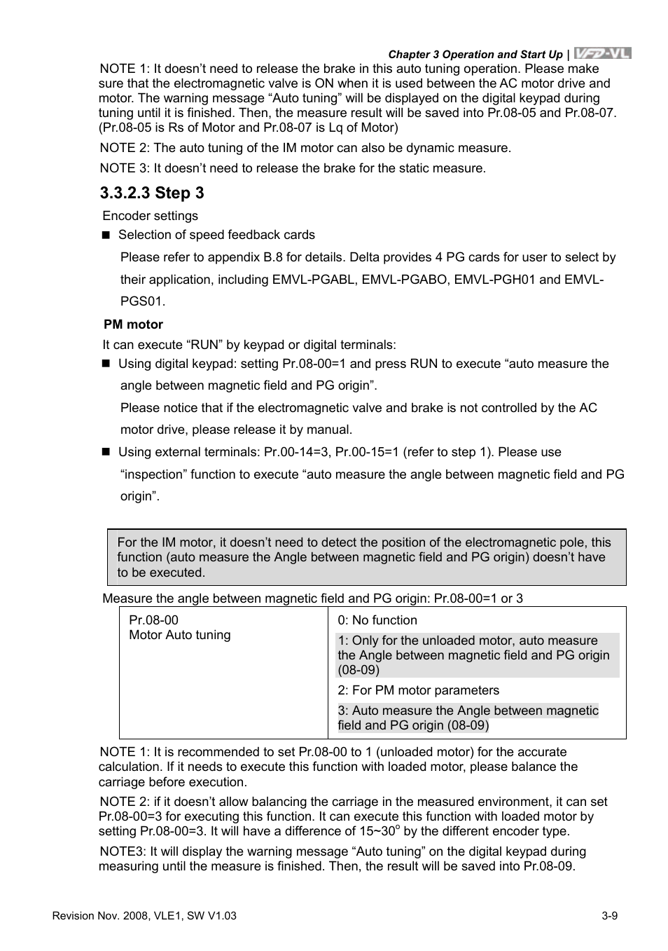 3 step 3, 3 step 3 -9 | Delta Electronics Elevator Drive VFD-VL User Manual | Page 48 / 251