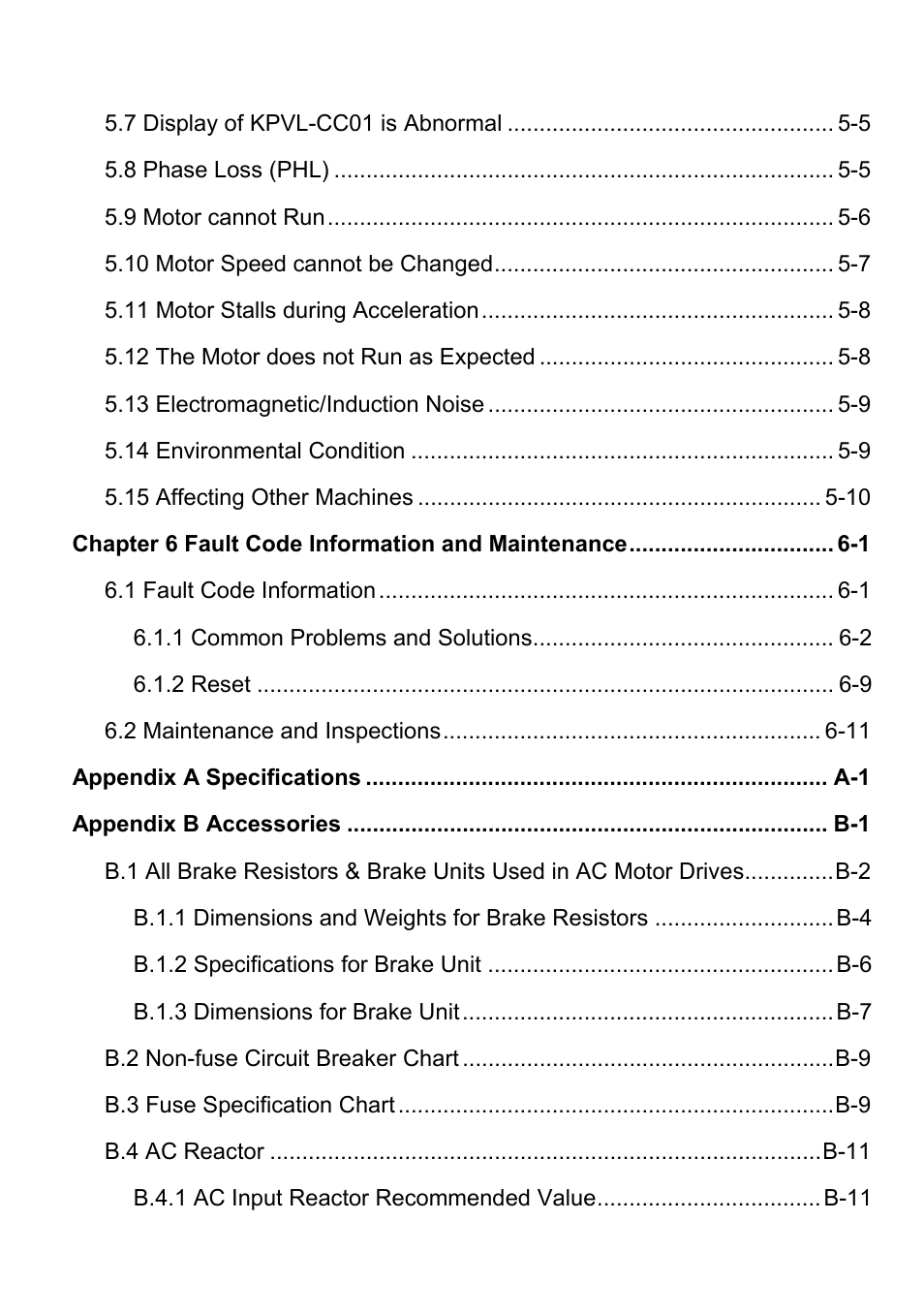 Delta Electronics Elevator Drive VFD-VL User Manual | Page 8 / 251