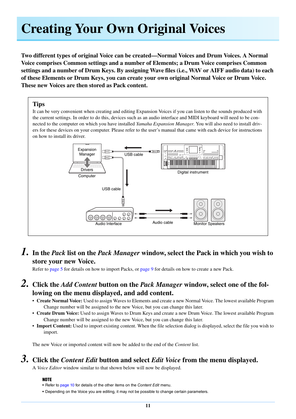 Creating your own original voices | Yamaha Expansion Manager User Manual | Page 11 / 25