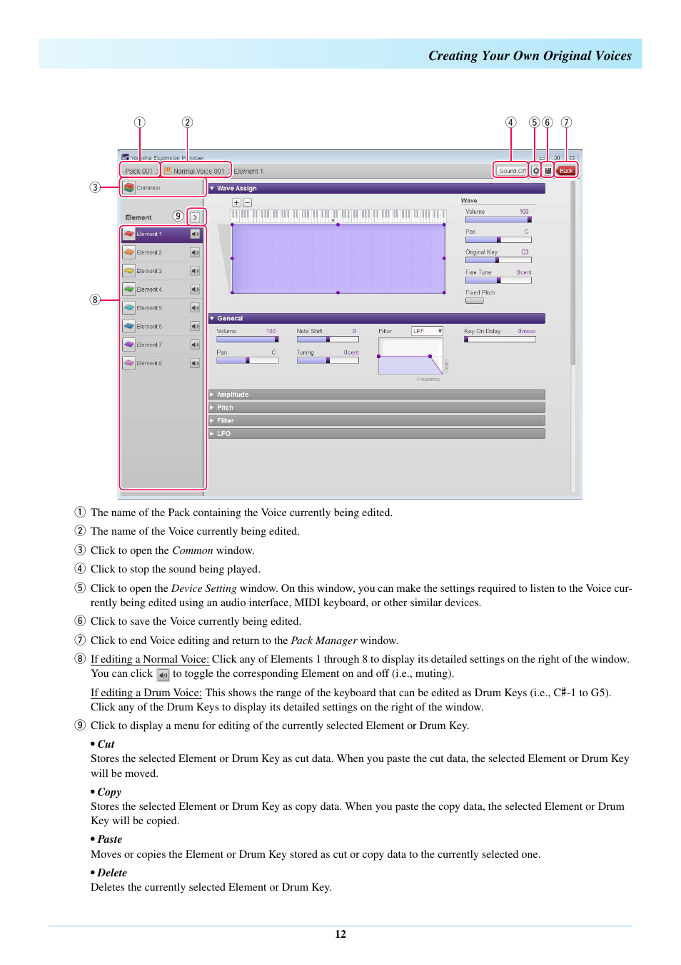 Creating your own original voices | Yamaha Expansion Manager User Manual | Page 12 / 25