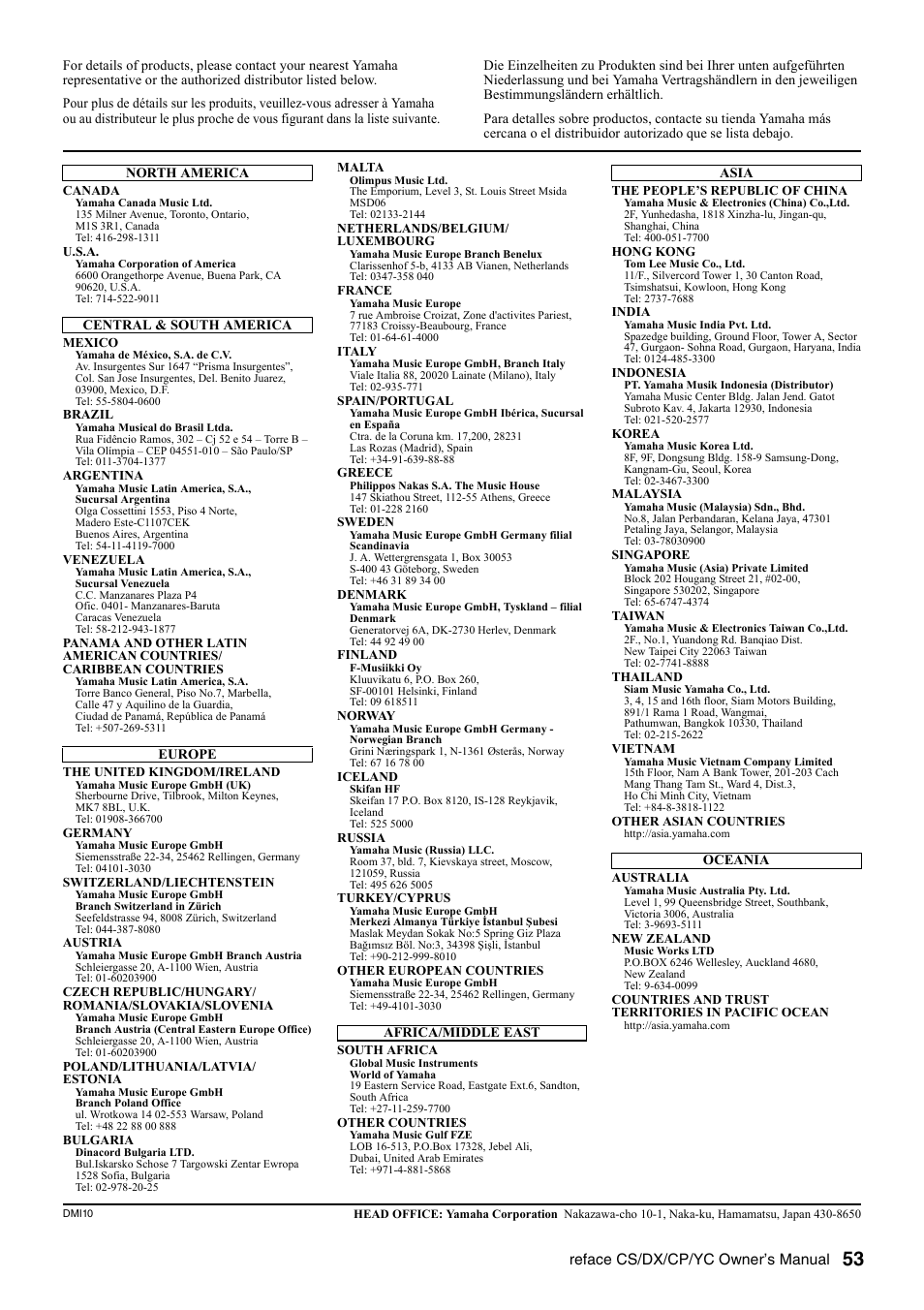 Yamaha Reface YC User Manual | Page 59 / 60