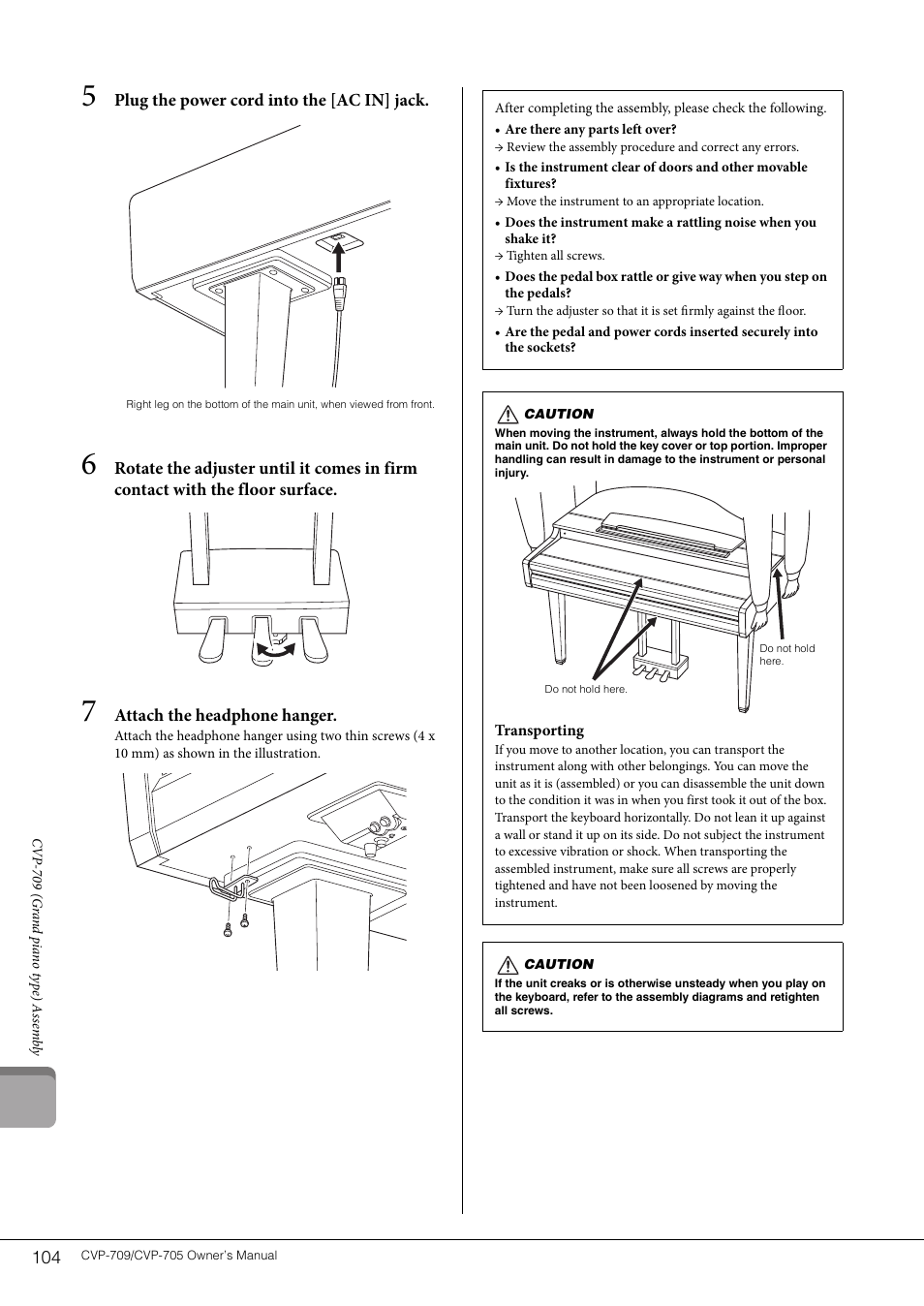 Yamaha CVP-705B User Manual | Page 104 / 128