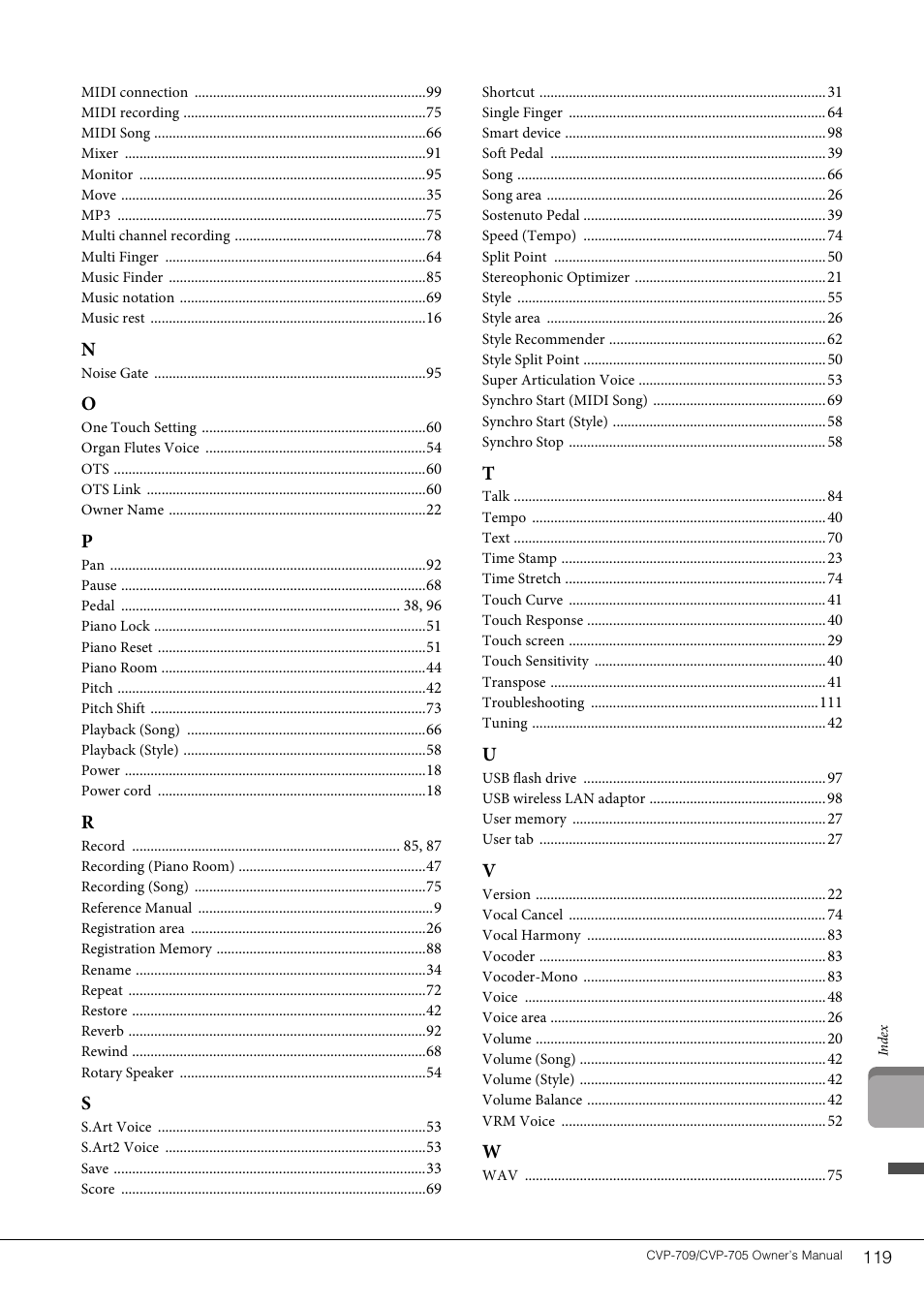 Yamaha CVP-705B User Manual | Page 119 / 128