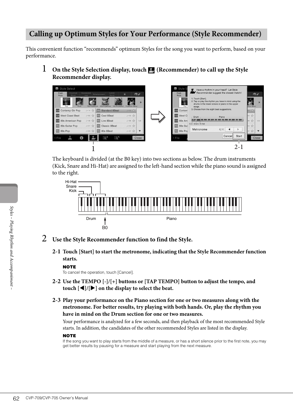 Yamaha CVP-705B User Manual | Page 62 / 128