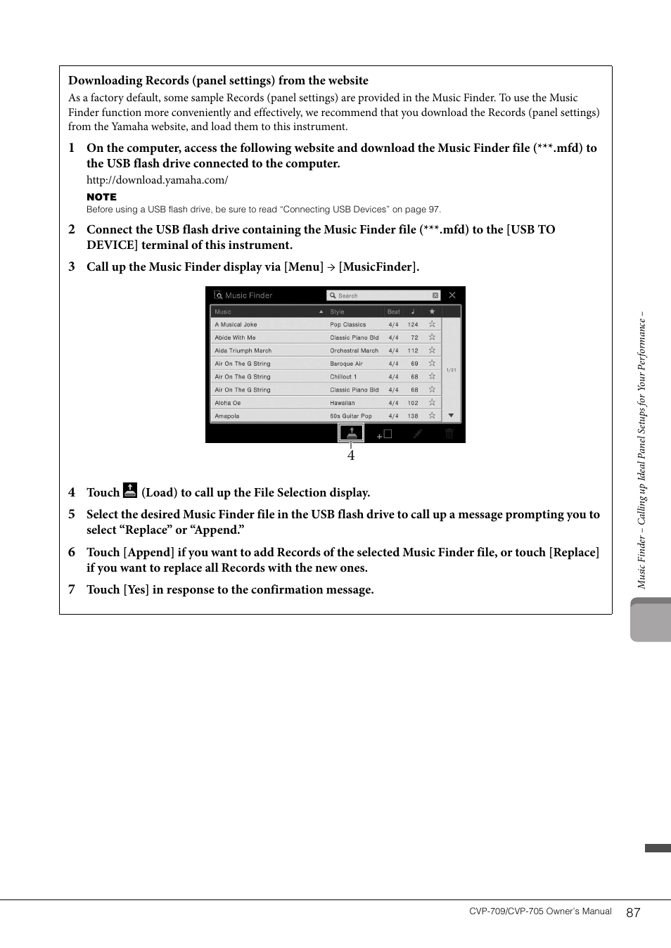 Yamaha CVP-705B User Manual | Page 87 / 128