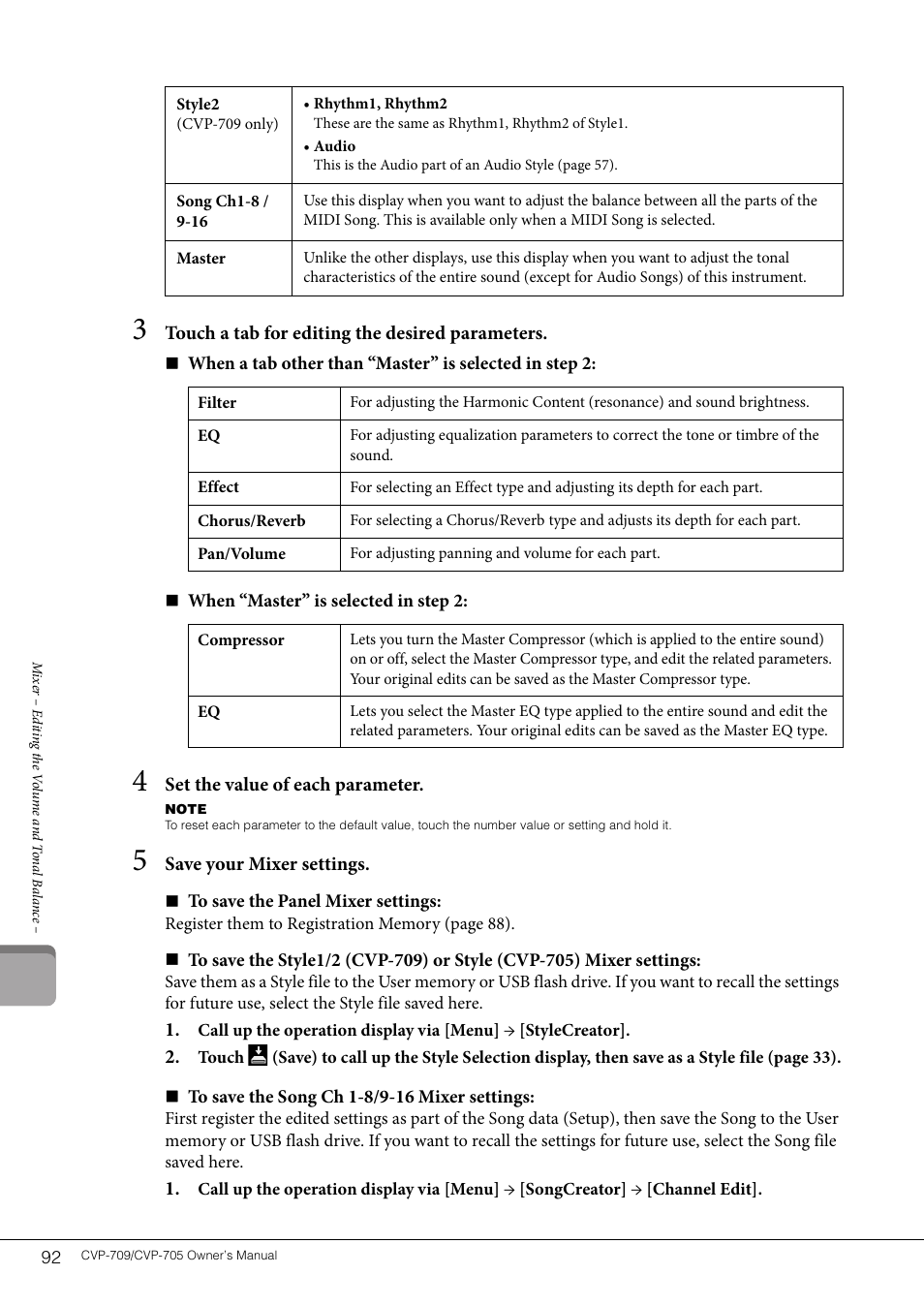 Yamaha CVP-705B User Manual | Page 92 / 128