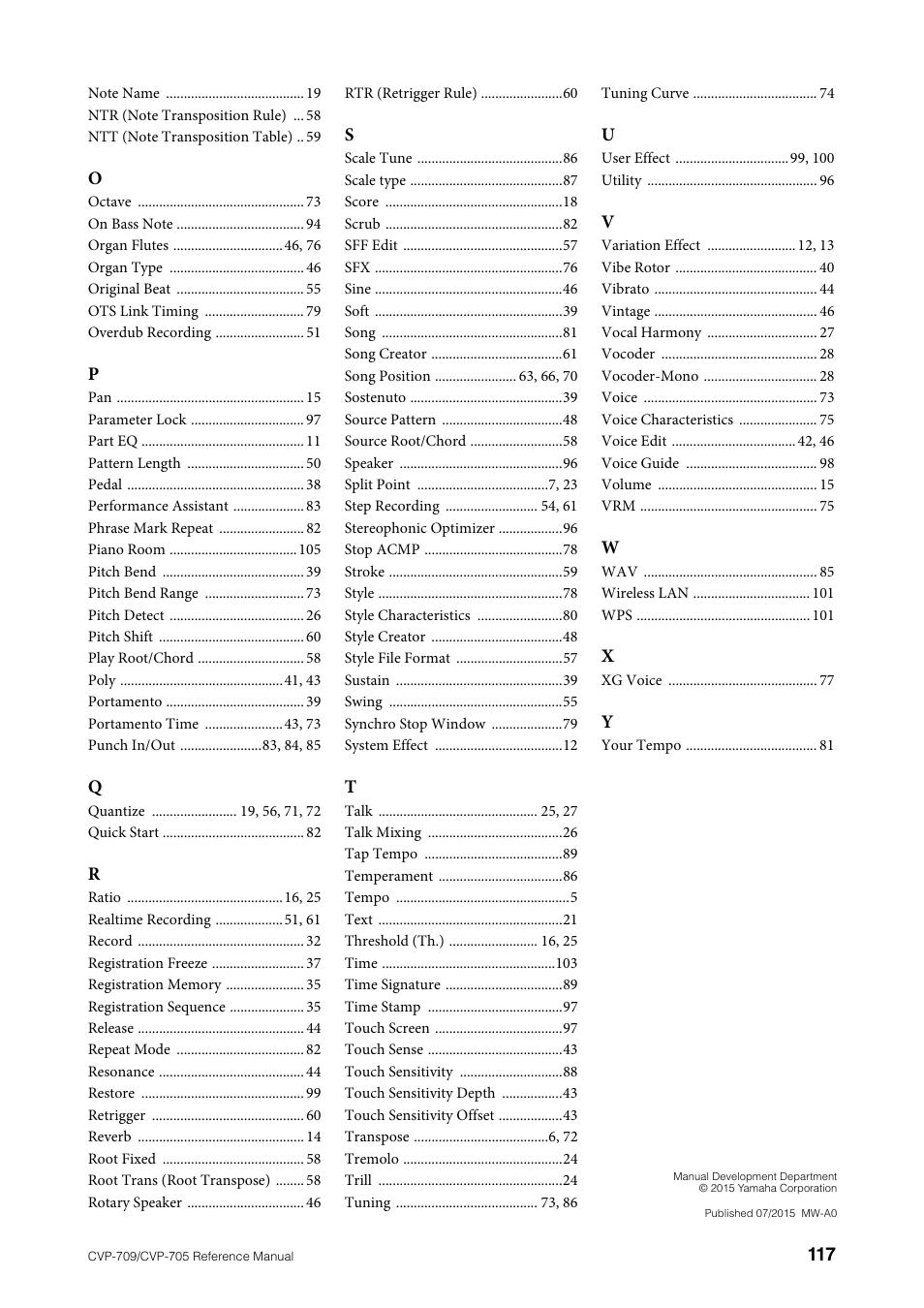 Yamaha CVP-705B User Manual | Page 117 / 117