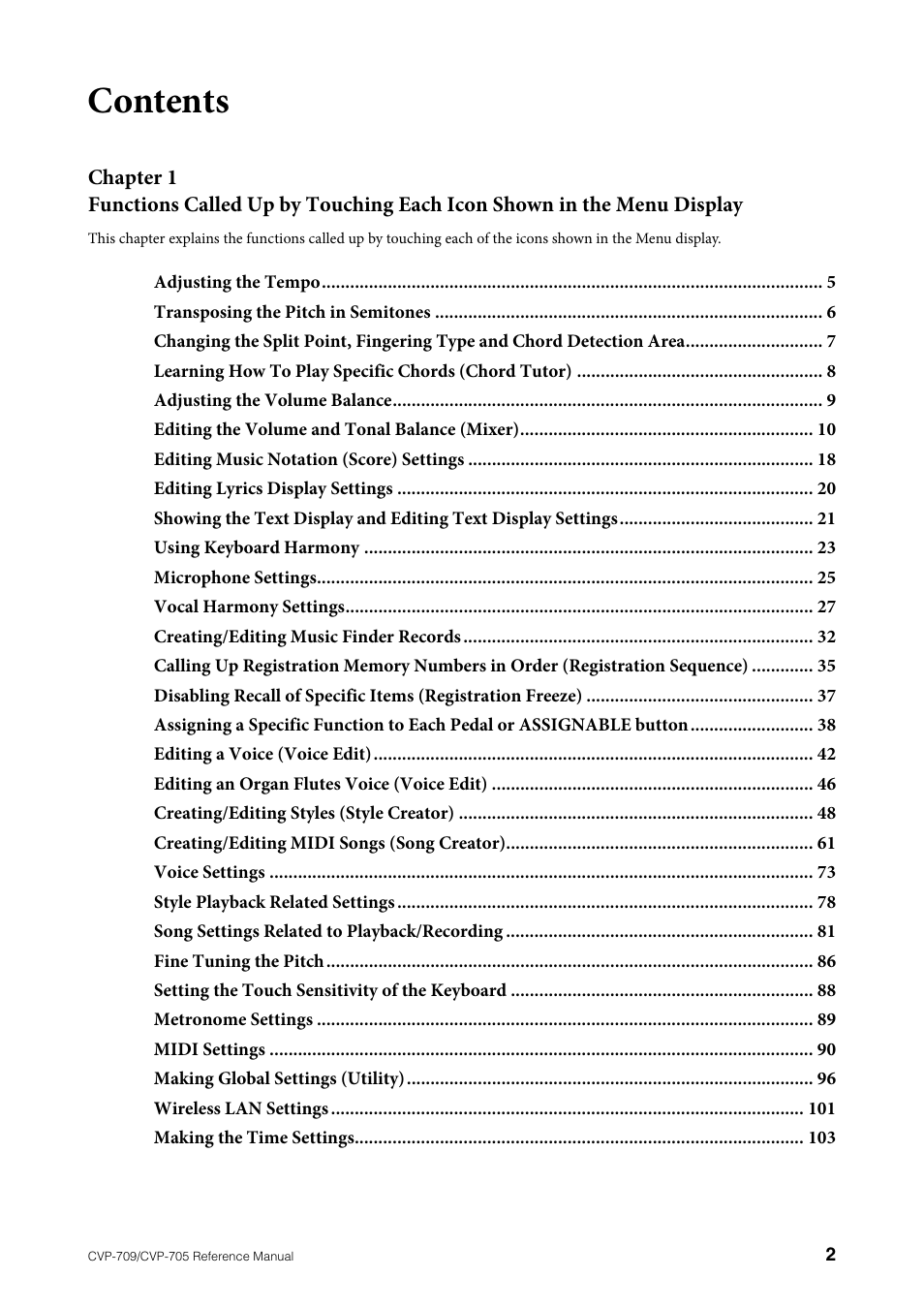 Yamaha CVP-705B User Manual | Page 2 / 117