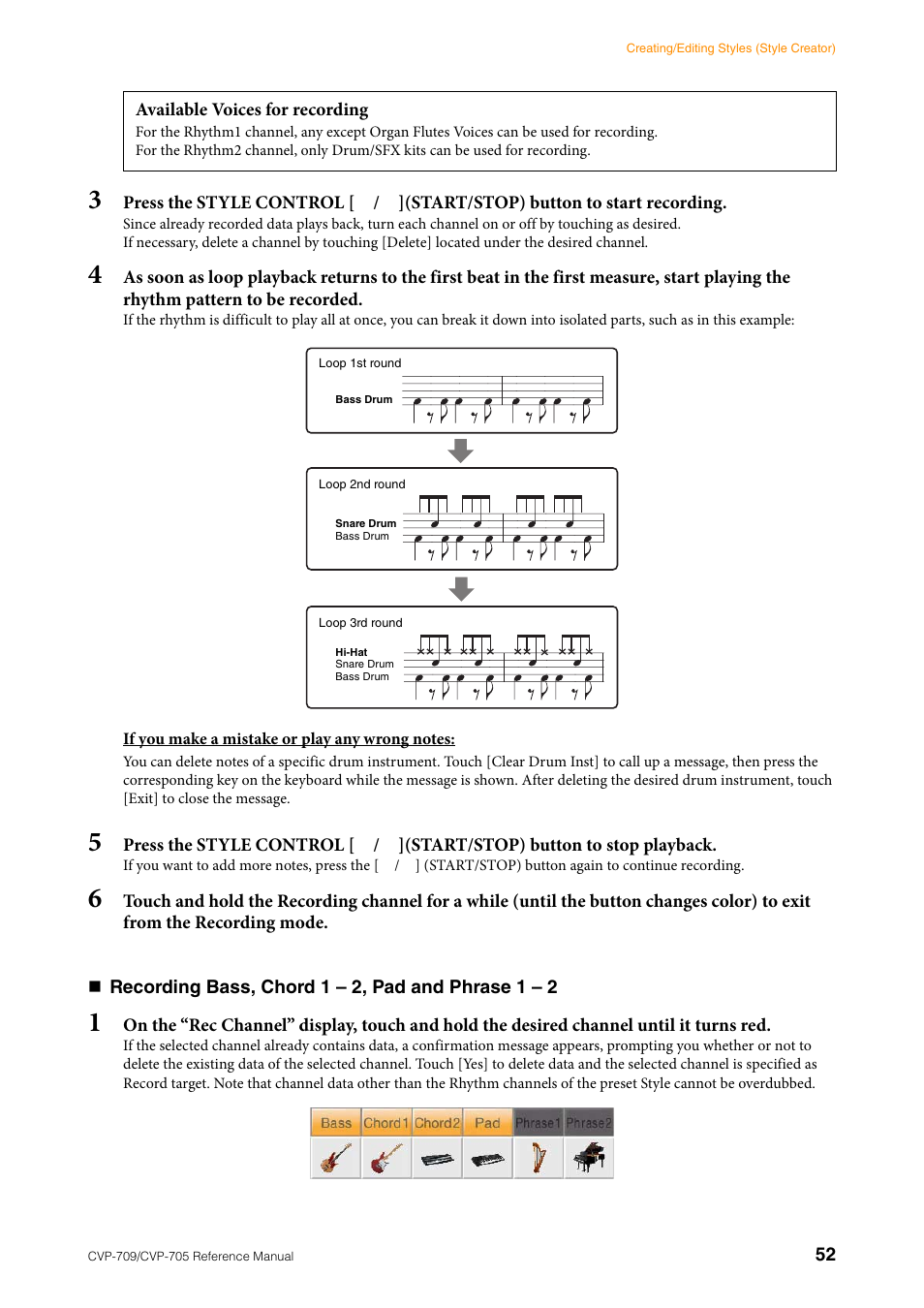 Yamaha CVP-705B User Manual | Page 52 / 117