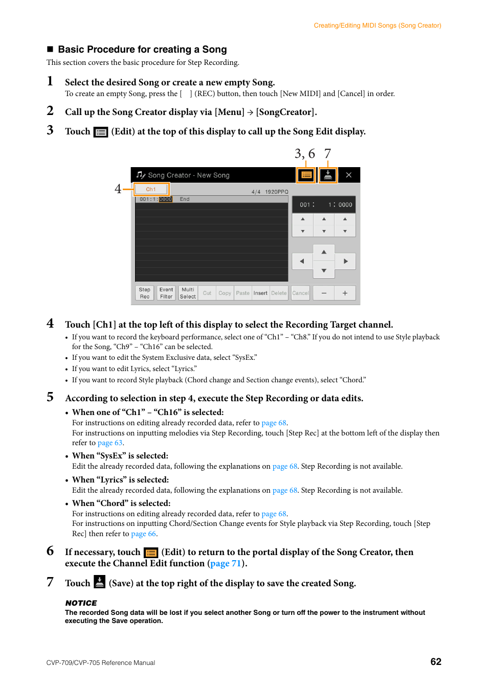 Yamaha CVP-705B User Manual | Page 62 / 117