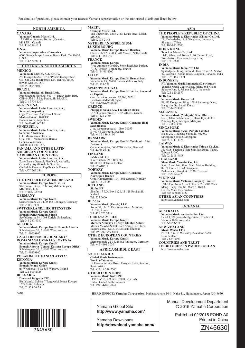 Yamaha PSR-E253 User Manual | Page 48 / 48