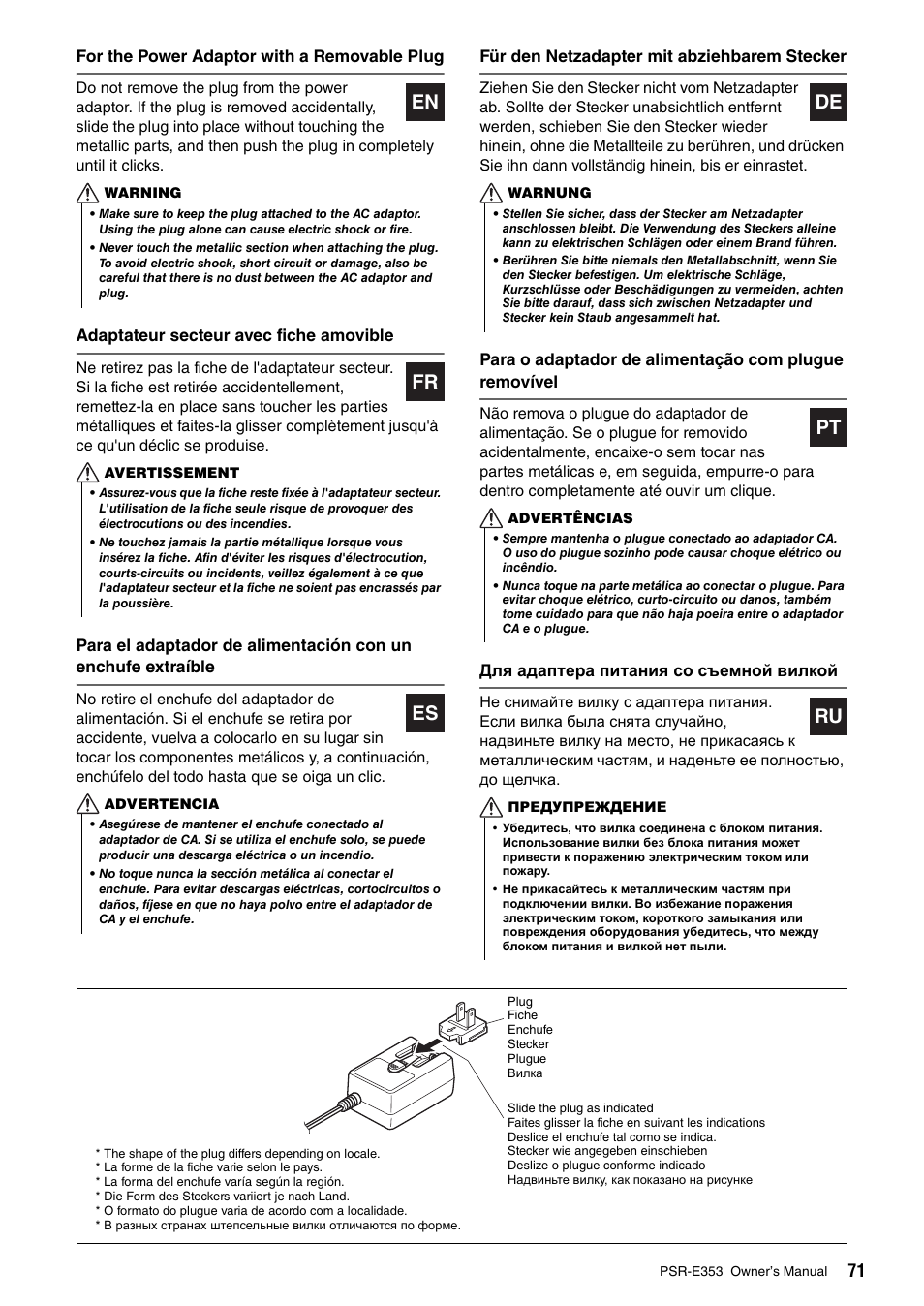 Yamaha PSR-E353 User Manual | Page 71 / 76