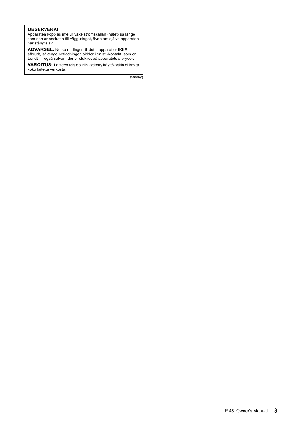 Yamaha P-45 User Manual | Page 3 / 24