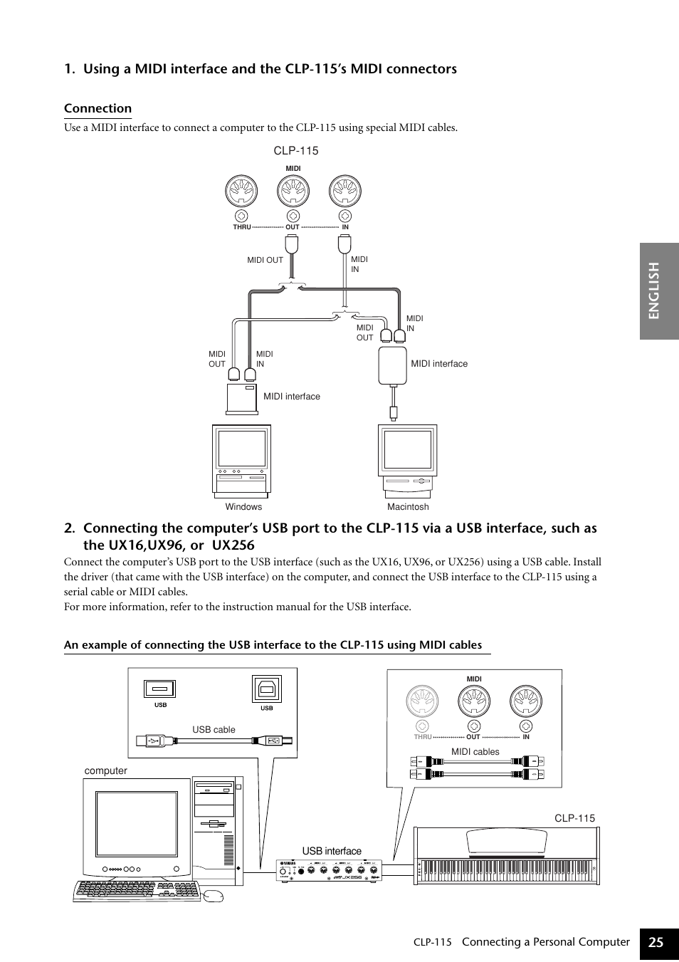 Connection | Yamaha P-115 User Manual | Page 25 / 46