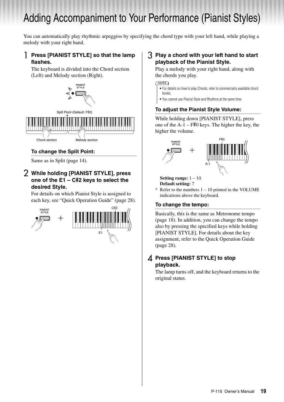 Yamaha P-115 User Manual | Page 19 / 32