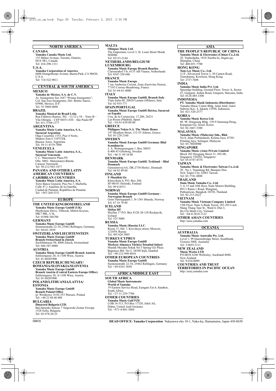 Yamaha P-115 User Manual | Page 29 / 30