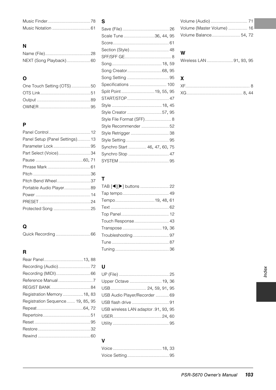 Yamaha PSR-S670 User Manual | Page 103 / 108
