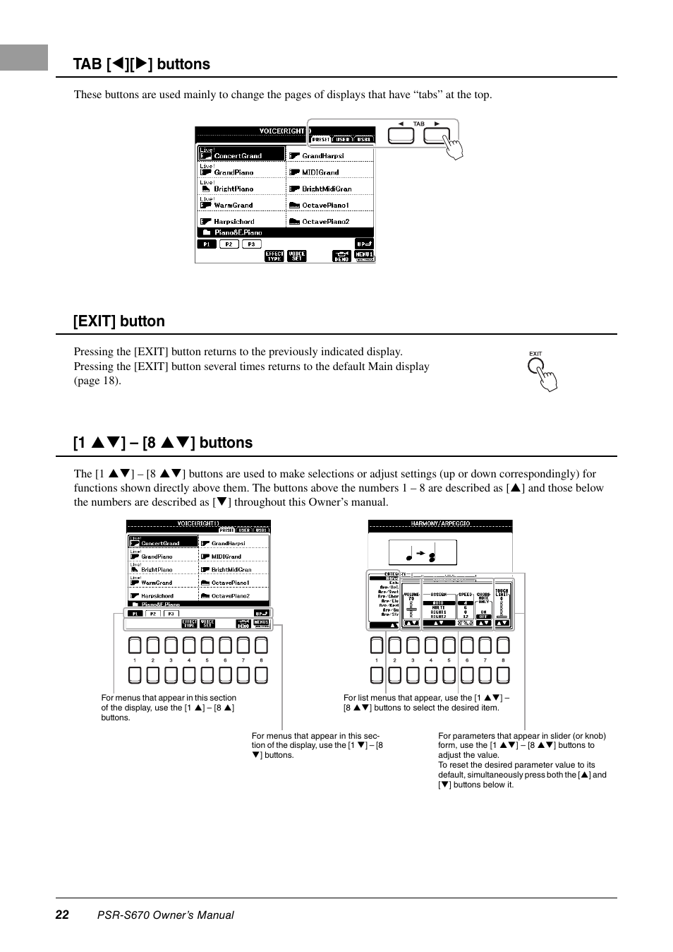 Yamaha PSR-S670 User Manual | Page 22 / 108