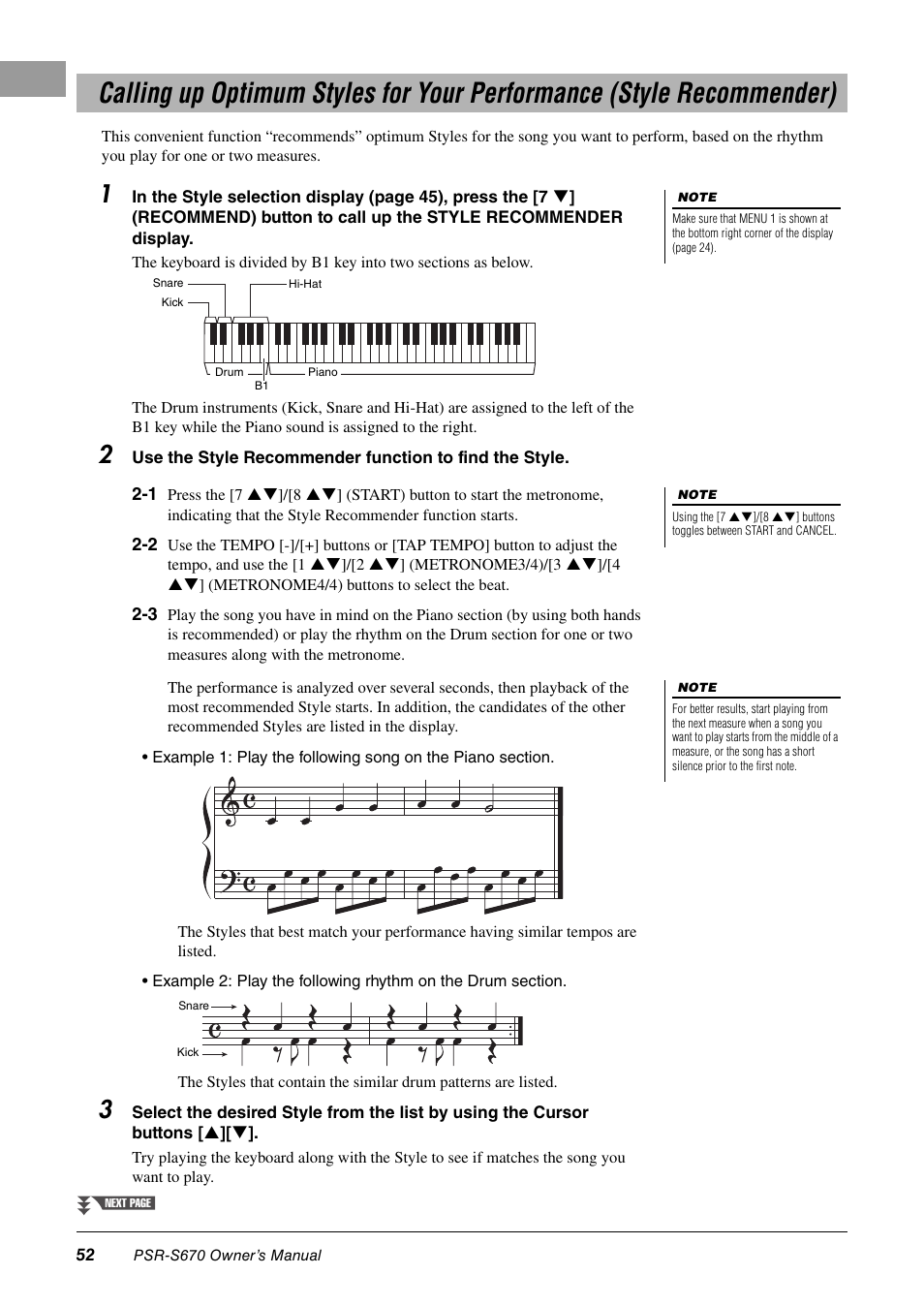 Yamaha PSR-S670 User Manual | Page 52 / 108